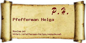Pfefferman Helga névjegykártya